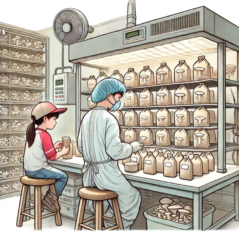 Mushroom cultivation lab and workshop